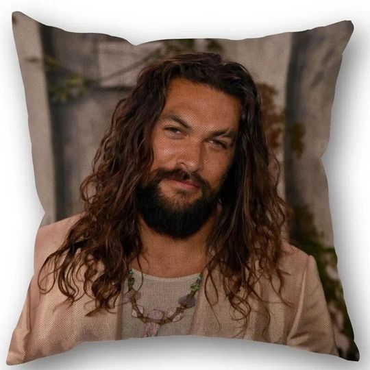 Jason Momoa Pillow, Home Bedroom Decoration Birthday Gift Pillow, Cushion Cover Christmas Gift Square Zip