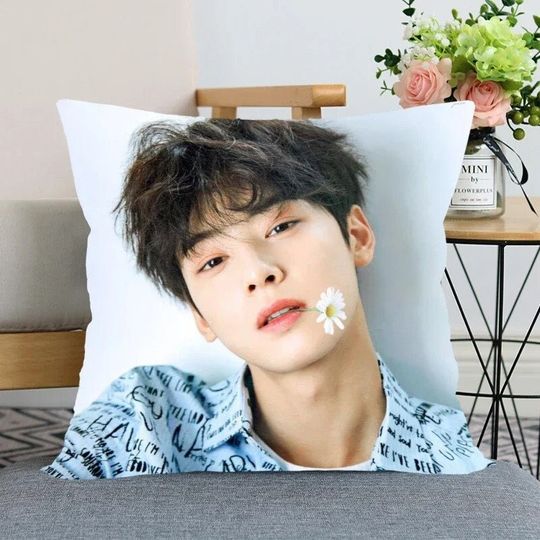 Cha EunWoo Pillow, Kpop Birthday Gift Home Bedroom Decoration Cushion Cover Astro Christmas Gift Body Pillow, Korean Stars Hug Pillows