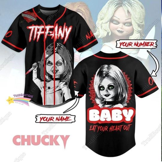 Halloween Tiffany Baseball Jersey, Bride Of Chucky Shirt, Chucky Baseball Shirt, Childs Play Shirt, Horror Movie Shirt, Halloween Shirt