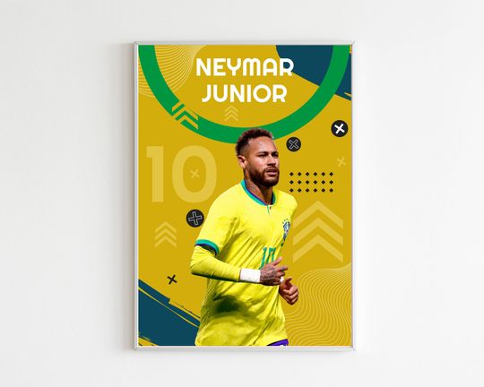 Neymar Junior Poster, Large Soccer Art
