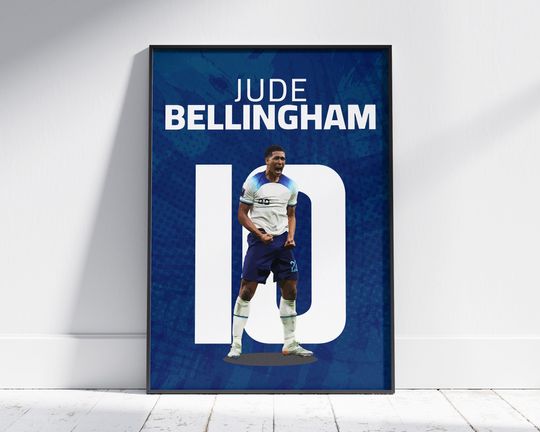 Jude Bellingham Poster, England's Wonderkid, Mobile Wallpaper Download, 40x50 centimeters, Football Fan Gift Idea