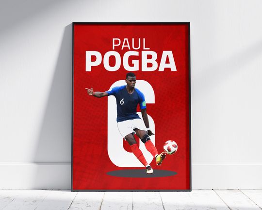 Paul Pogba Illustration, Decorate Your Fan Cave, Maestro of France, Dynamic Player Print, A4 Size Football Print