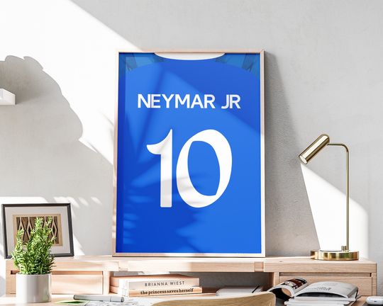 Neymar Junior Jersey, 2023 2024 Season, Neymar Shirt, Brazilian Soccer Icon, Football Poster, 3 Ratios Included