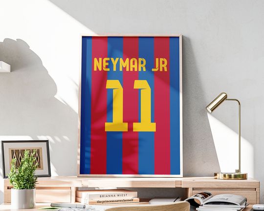 Neymar JR Soccer Shirt Poster