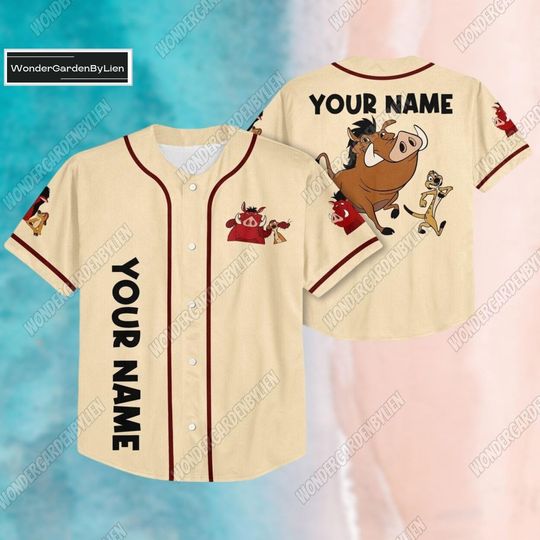 The Lion King Shirt, Pumbba Timon Baseball Jersey, Simba Nala Mufasa Baseball Shirt, Lion King Disney Shirt For Kids Youth Adult