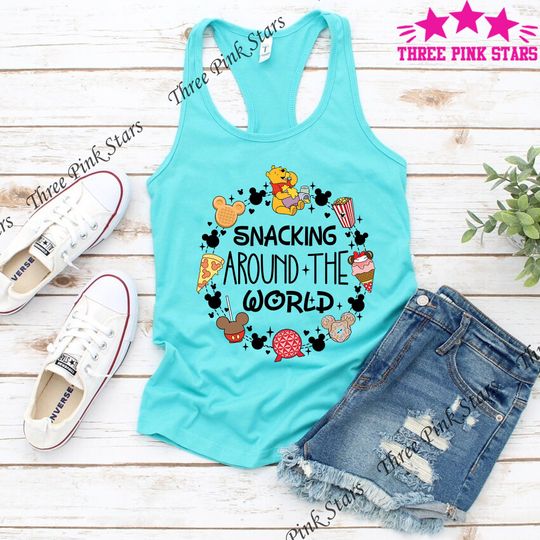 Snacking Around The World Tank Top, Pooh Snack Tank Top, Epcot Snacking Tank Top E3702