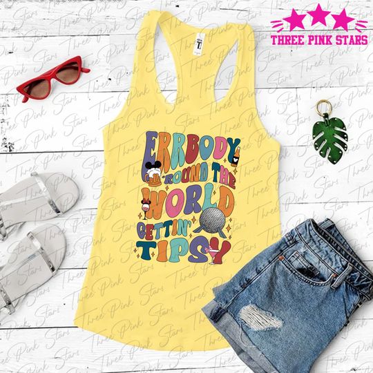 Epcot Drinking Tank Top, Drinking Around The World Tank Top, World Showcase Drinking Tank, Epcot Food and Wine Festival E5235