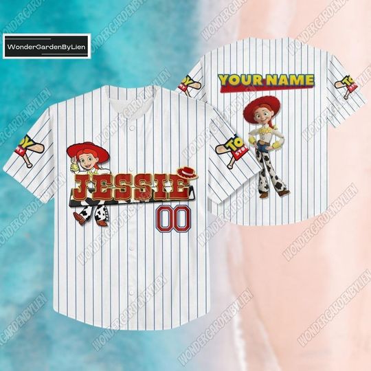 Jessie Toy Story Baseball Jersey, Jessie Cowgirl Baseball Shirt, Disney Character Jersey, Disney Pixar Baseball Team, Birthday Kids Out