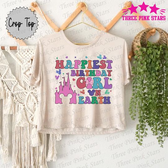 Birthday Girl Crop Top, Magical Birthday Crop Tee, Magic Kingdom Tee, Magical Castle Crop Top E5110