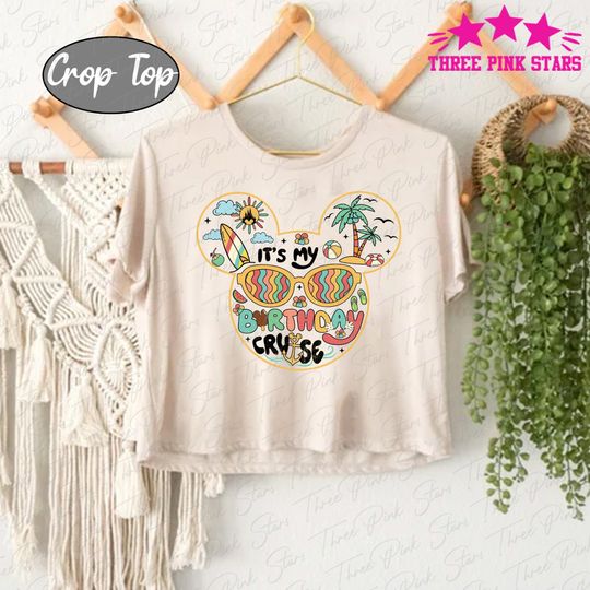 Birthday Cruise Crop Top, Birthday Cruise Party Crop Tee, Magical Family Trip Tee, Family Cruise Vacation E5185
