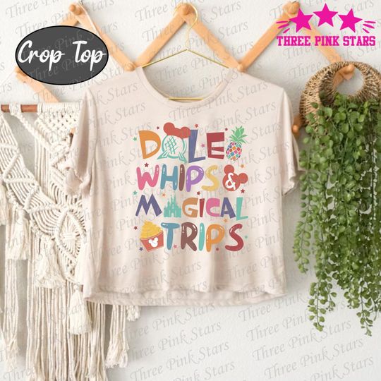 Dole Whips & Magical Trips Crop Top, Dole Whips Crop Tee, Epcot Snack Tee, Magic Kingdom E5130
