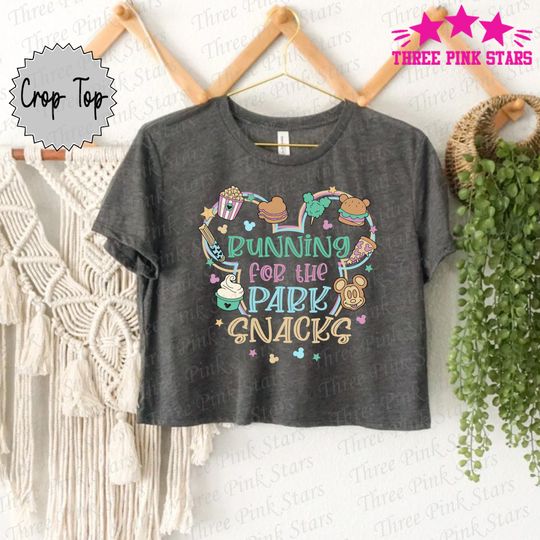 Epcot Snacks Running Crop Top, Running for The Park Snacks, Magic Kingdom Runner Tee, Springtime Surprise Weekend Crop Tee E5115