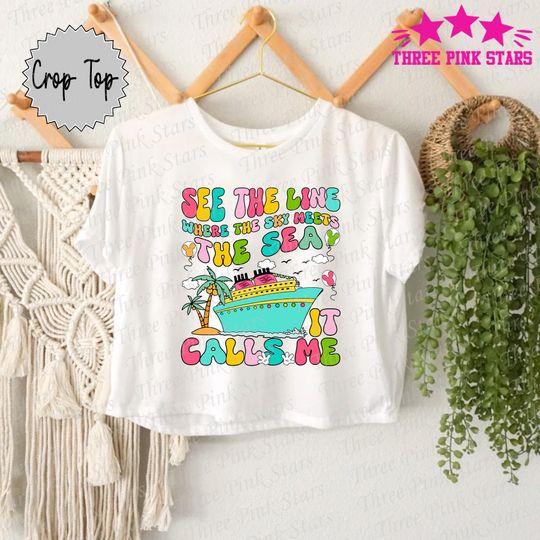 Magical Cruisin Crop Top, Cruise Family Trip 2024 Crop Tee, Magic Kingdom Vacation Tee E5124