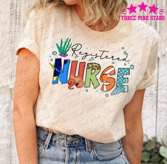 Finding Nemo Registered Nurse Shirt, Rn Nurse T-Shirt, Nurse Week Gift, Nurse Student Tee E5293
