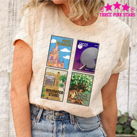 4 Parks Tour Shirt, Theme Park T-shirt, World Park Tee, Epcot Shirt, Magic Kingdom Tee E5236