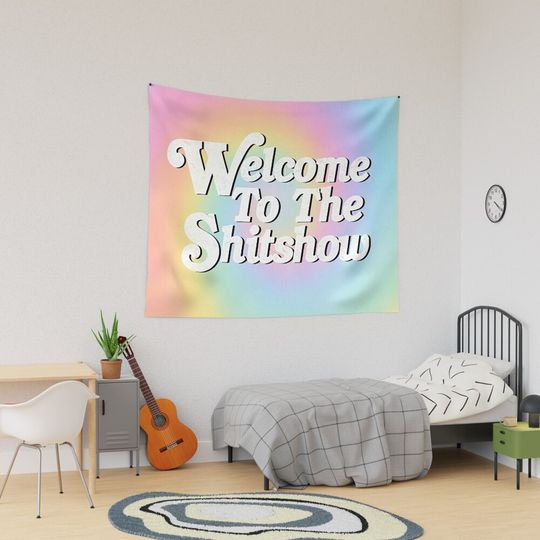 Welcome To The Shitshow Tapestry, Retro Tapestry, Back to School Gift Idea, For Decoration, Home and Living