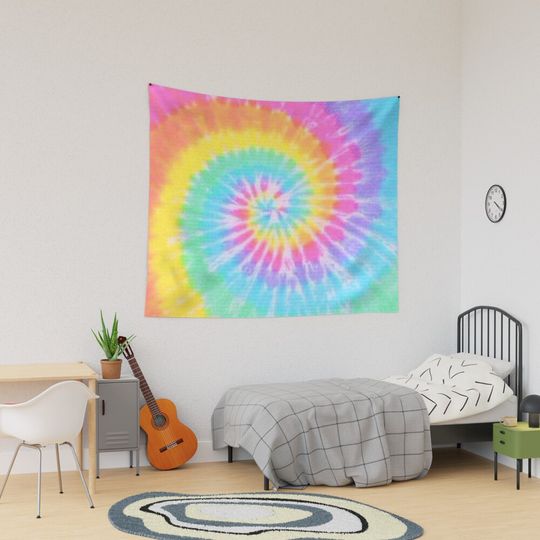 Rainbow Tie Dye Tapestry, Retro Tapestry, Back to School Gift Idea, For Decoration, Home and Living