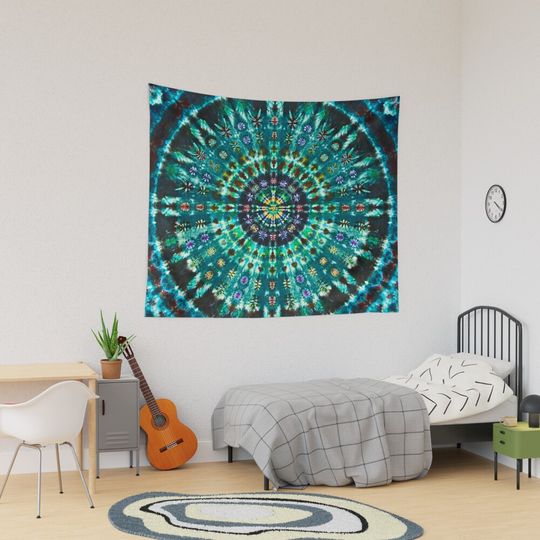 Retro 60's Hippie Tie Dye Tapestry, Retro Tapestry, Back to School Gift Idea, For Decoration, Home and Living