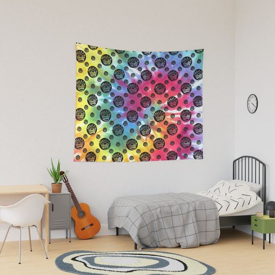 Tie Dye Boognish Tapestry, Retro Tapestry, Back to School Gift Idea, For Decoration, Home and Living