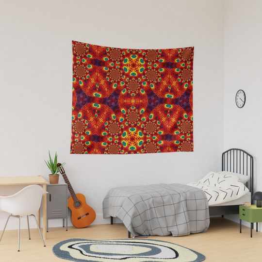 Starburst Tie-dye Tapestry, Retro Tapestry, Back to School Gift Idea, For Decoration, Home and Living