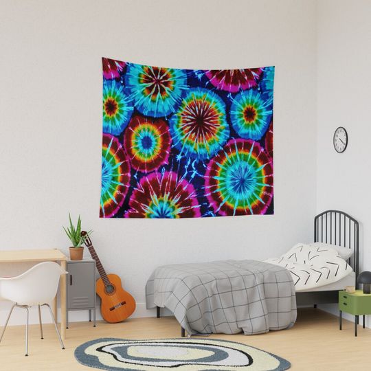 Tie Dye Tapestry, Retro Tapestry, Back to School Gift Idea, For Decoration, Home and Living