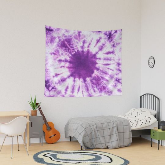 Purple Tie Dye Tapestry, Retro Tapestry, Back to School Gift Idea, For Decoration, Home and Living