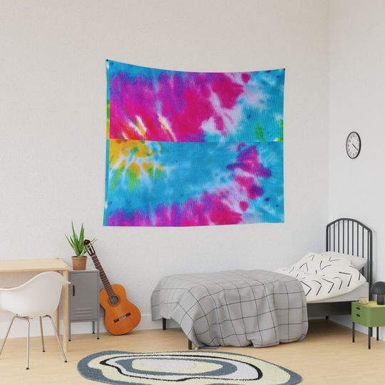 Classic Retro 60's Hippie Tie Dye Tapestry, Retro Tapestry, Back to School Gift Idea, For Decoration, Home and Living