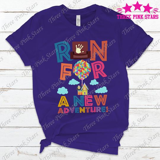 Pixar Up Running Shirt, Balloons Race Shirt, Run for a New Adventure E5029