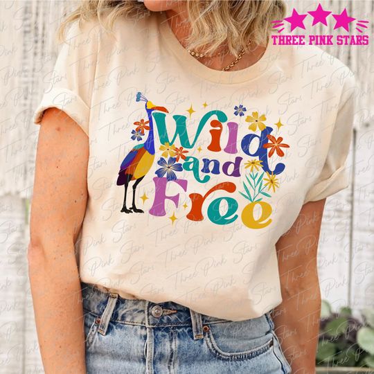 Kevin Pixar Up Movie Shirt, Wild & Free Shirt, Animal Kingdom Tee E5168