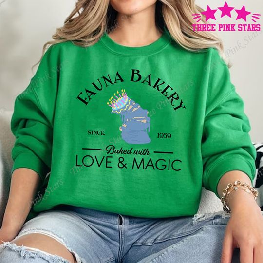 Sleeping Beauty Sweatshirt, Fauna Bakery Shop, Fairy Godmothers Sweatshirt E3980
