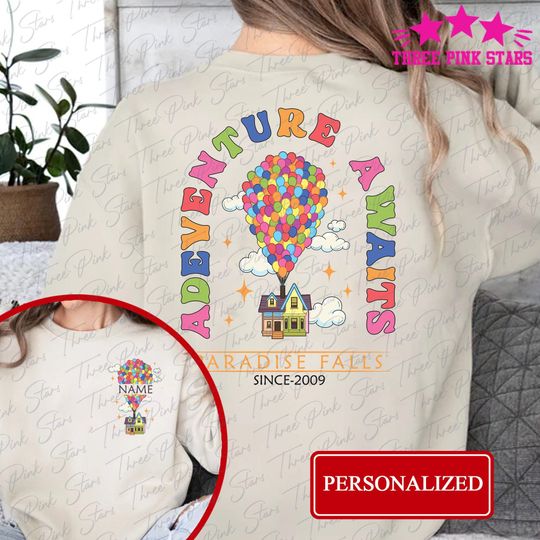 Personalized Pixar Up Shirt/ Sweatshirt, Up Balloon House Shirt, Paradise Falls E5178