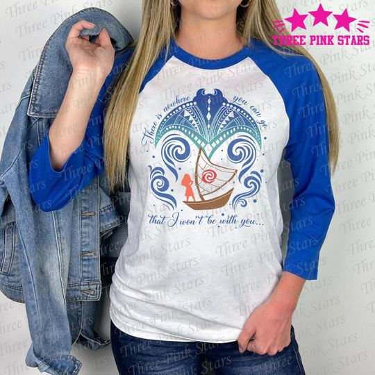 Moana & Grandma Tala Raglan 3/4 Sleeve, Moana Manta Ray Tribal Shirt E4196