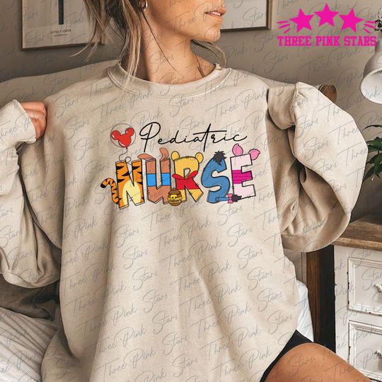 Pediatric Nurse Winnie The Pooh Sweatshirt, Pediatric Nurse Gift, Peds Nurse Sweatshirt, PICU Pediatric Nurse Sweater E5241