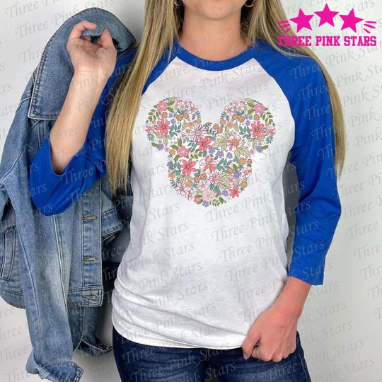 Flower Mickey Head Raglan 3/4 Sleeve, Epcot Flower And Garden Festival Tee E4146