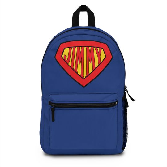 Superhero backpack, custom backpack with name,  personalized back to school book bag for your hero or comic book fan men, women and kids