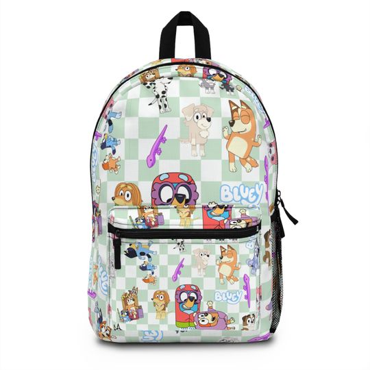 Green Checkeboard BlueyDad Backpack, BlueyDad Backpack, Back to school, Unique Backpack