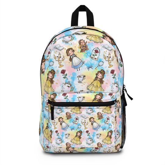 Multicolored Belle Backpack, Beauty and the Beast Backpack, Disney Backpack