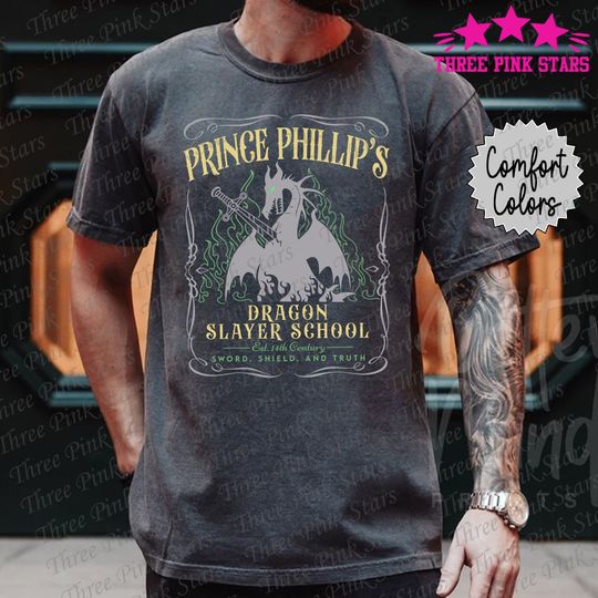 Sleeping Beauty Comfort Colors Shirt, Phillip's Dragon Slayer School, Princess Security Shirt E5036