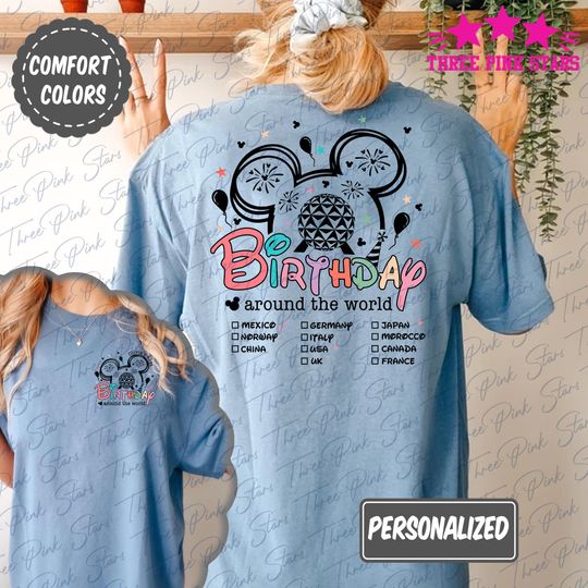 Personalized Birthday Comfort Colors Shirt, Epcot Birthday Shirt, Magical Birthday Party Shirt E5233