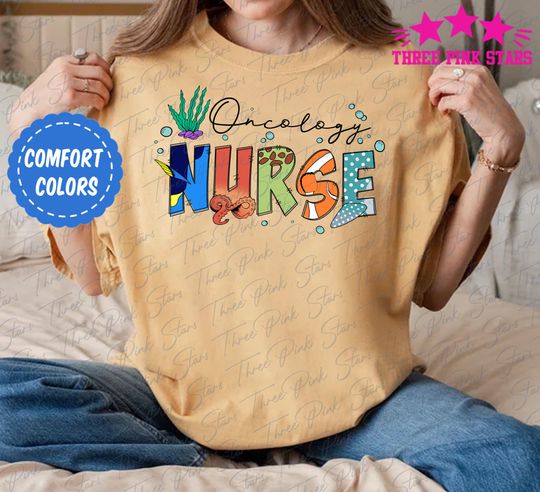 Finding Nemo Oncology Nurse Comfort Colors Shirt, Medical Oncology Nurse Shirt, Nurse Graduation Oncologist Tshirt, Cancer Nurse Gift E5292