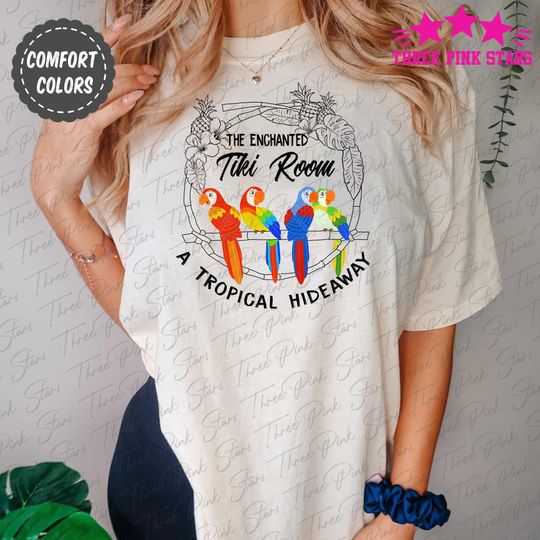 Enchanted Tiki Room Comfort Colors Shirt, Birds Tropical Hideaway Adventureland Shirt E5246