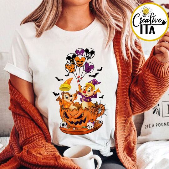 Disney Chip and Dale Halloween Pumpkin Cup Shirt, Disney Halloween Couple Shirt
