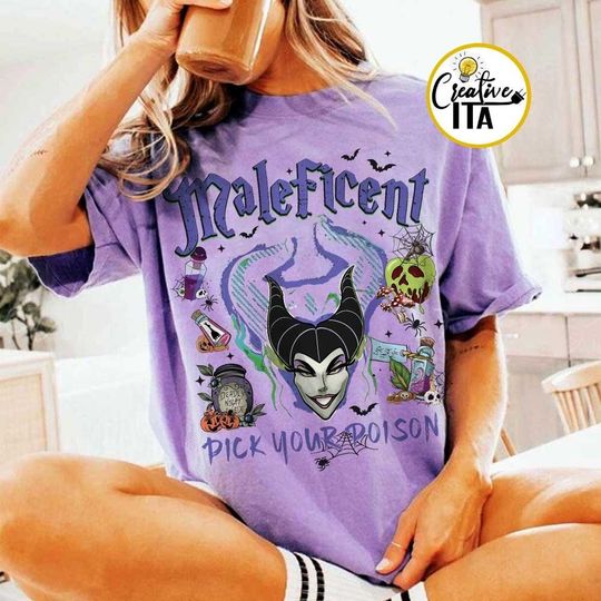 Disney Villians Pick Your Poison T-shirt, Disney Halloween Maleficent Evil Queen Ursula Tee