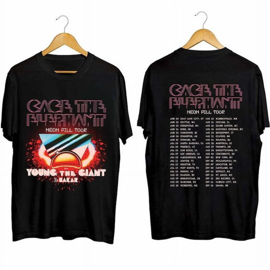 Cage the Elephant - Neon Pill Tour 2024 T-Shirt, Cage the Elephant Fan Shirt,Cage the Elephant 2024 Tour Shirt, Neon Pill 2024 Concert Shirt