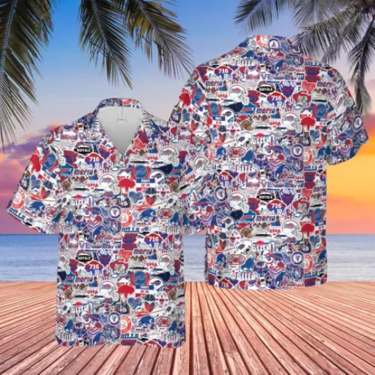 Buffalo Bills Hawaiian Shirt, button down shirt, Gift for Fan