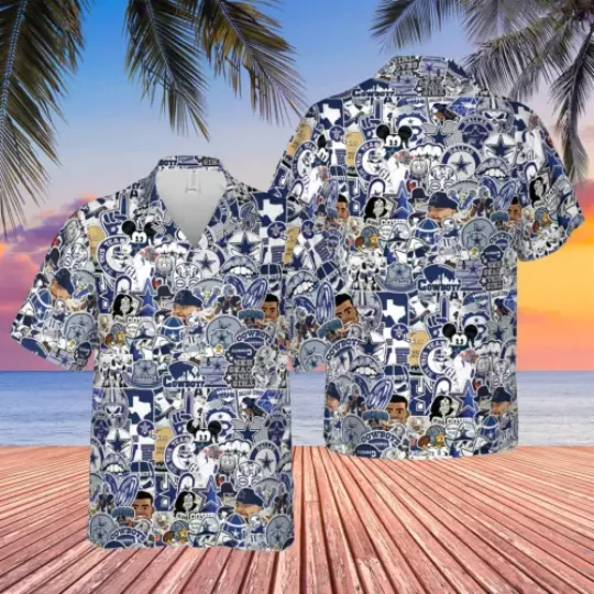 Dallas Cowboys Hawaiian Shirt, button down shirt, Gift for Fan