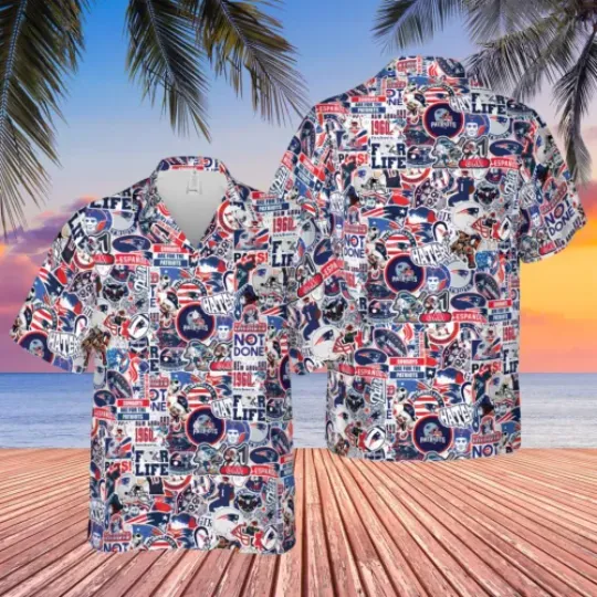 New England Patriots Hawaiian Shirt,, button down shirt, Gift for Fan