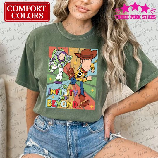 Comfort Colors Toy Story To Infinity and Beyond Shirt, Buzz Lightyear Shirt, Sheriff Woody T-shirt, Toy Story Birthday E5171