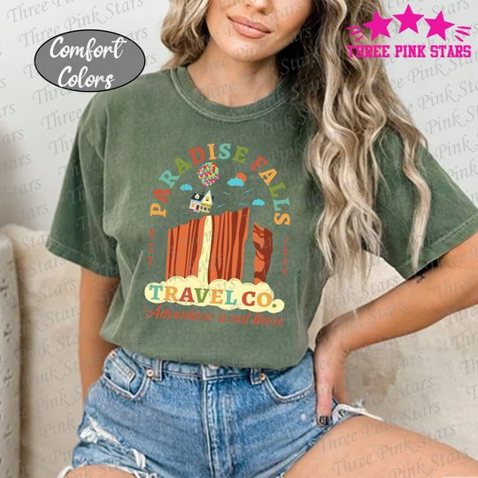 Pixar Up Movie Comfort Colors Shirt, Adventure Paradise Falls Shirt, Up Balloon House T-Shirt E5160
