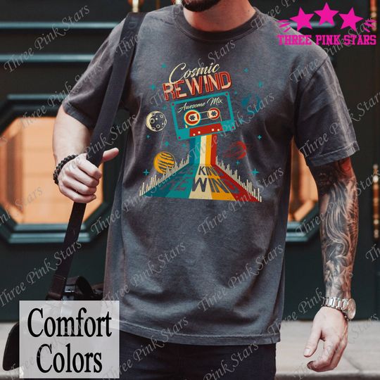 Cosmic Rewind Comfort Colors Shirt, Guardians Of The Galaxy, Epcot Star Wars, Theme Park Attraction, Cosmic Galaxy Trip E4303